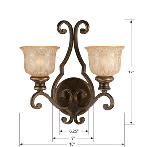 Norwalk 2 Light Bronze Umber Sconce