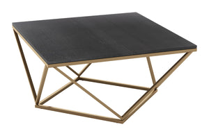 Verona Marble Coffee Table Black & Antique Brass