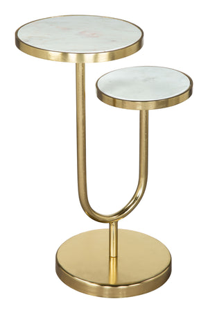 Marc Side Table White & Gold