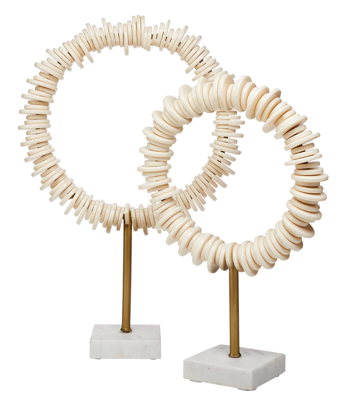 Arena Ring Sculptures (Set of 2) in Cream Resin