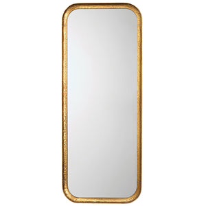 Large Rounded Rectangle Mirror with Gold Leaf Finish