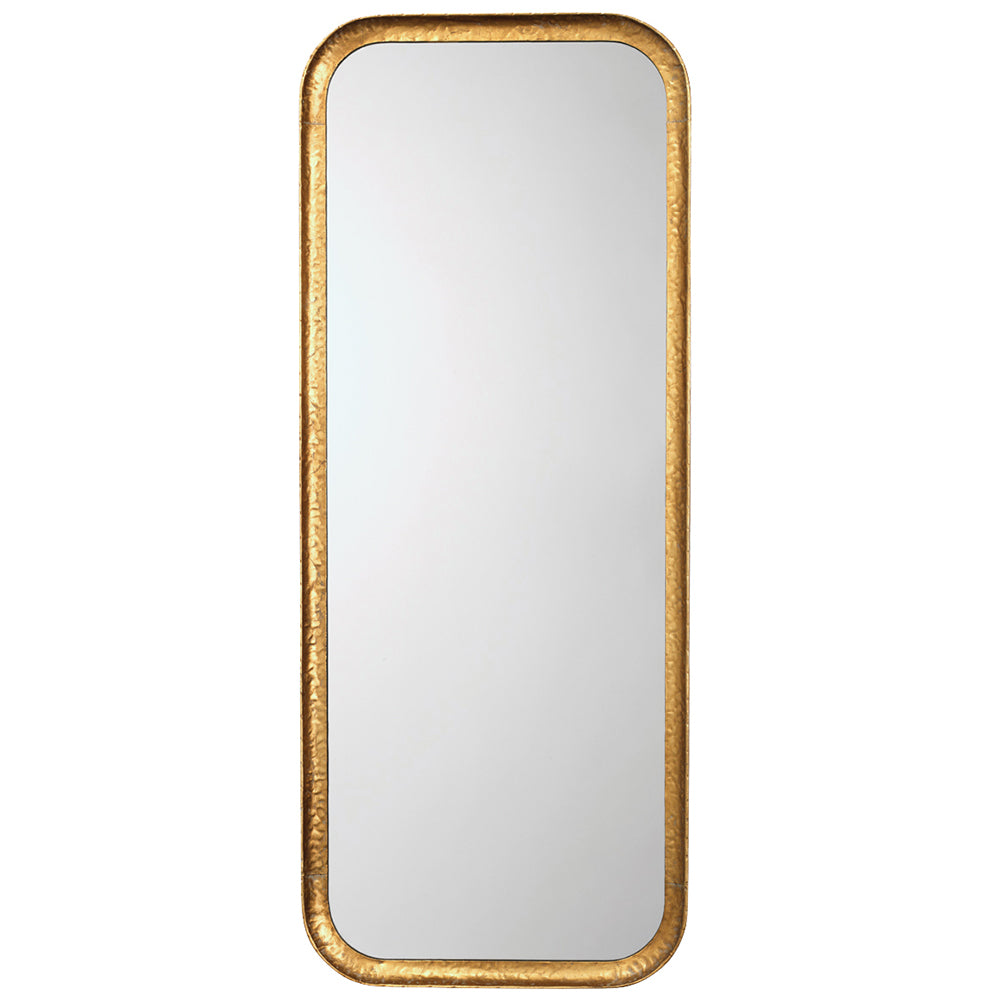 Large Rounded Rectangle Mirror with Gold Leaf Finish