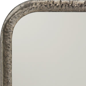 Capital Mirror in Silver Leaf Metal
