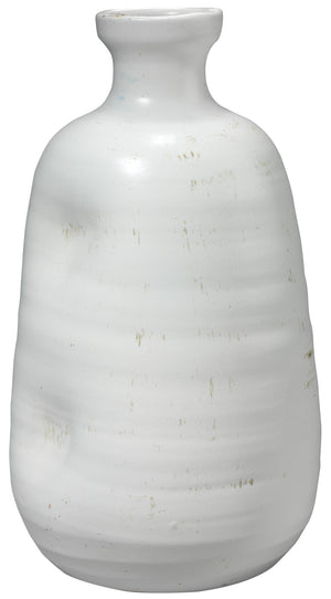 Dimple Vase in Matte White Ceramic
