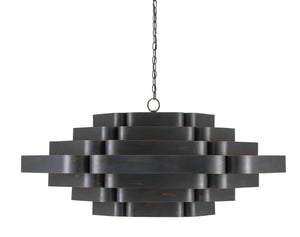 Currey and Company Bailey Chandelier - French Black/Contemporary Gold Leaf