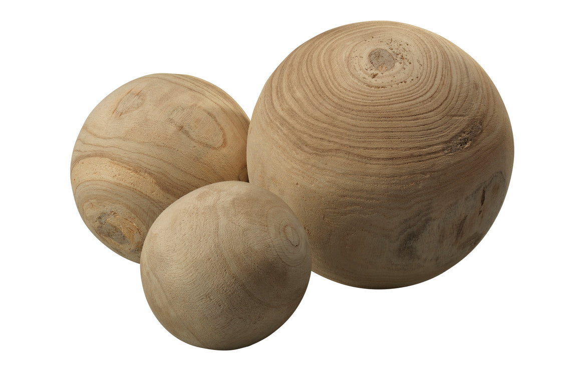 Malibu Wood Balls in Natural Wood (set of 3)