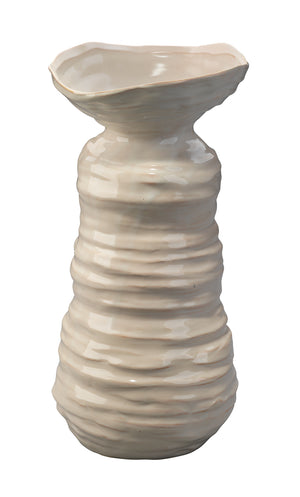 Large Marine Vase in Pearl Cream Ceramic