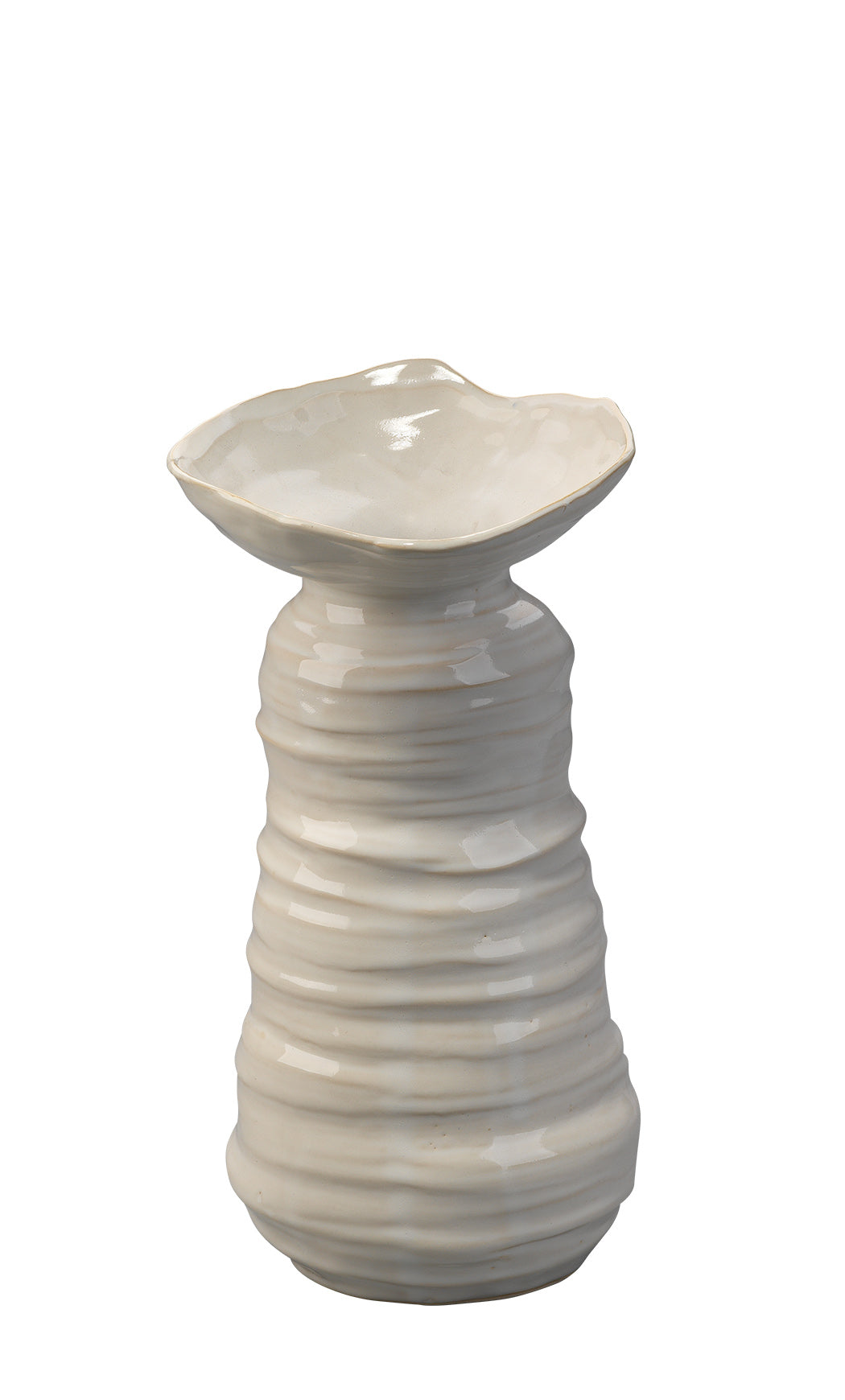 Medium Marine Vase in Pearl Cream Ceramic
