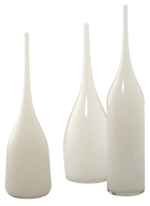 Pixie Vases in White Glass (Set of 3)