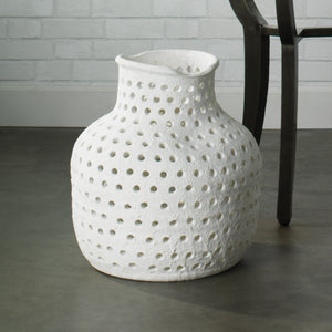 Porous Vase in Matte White
