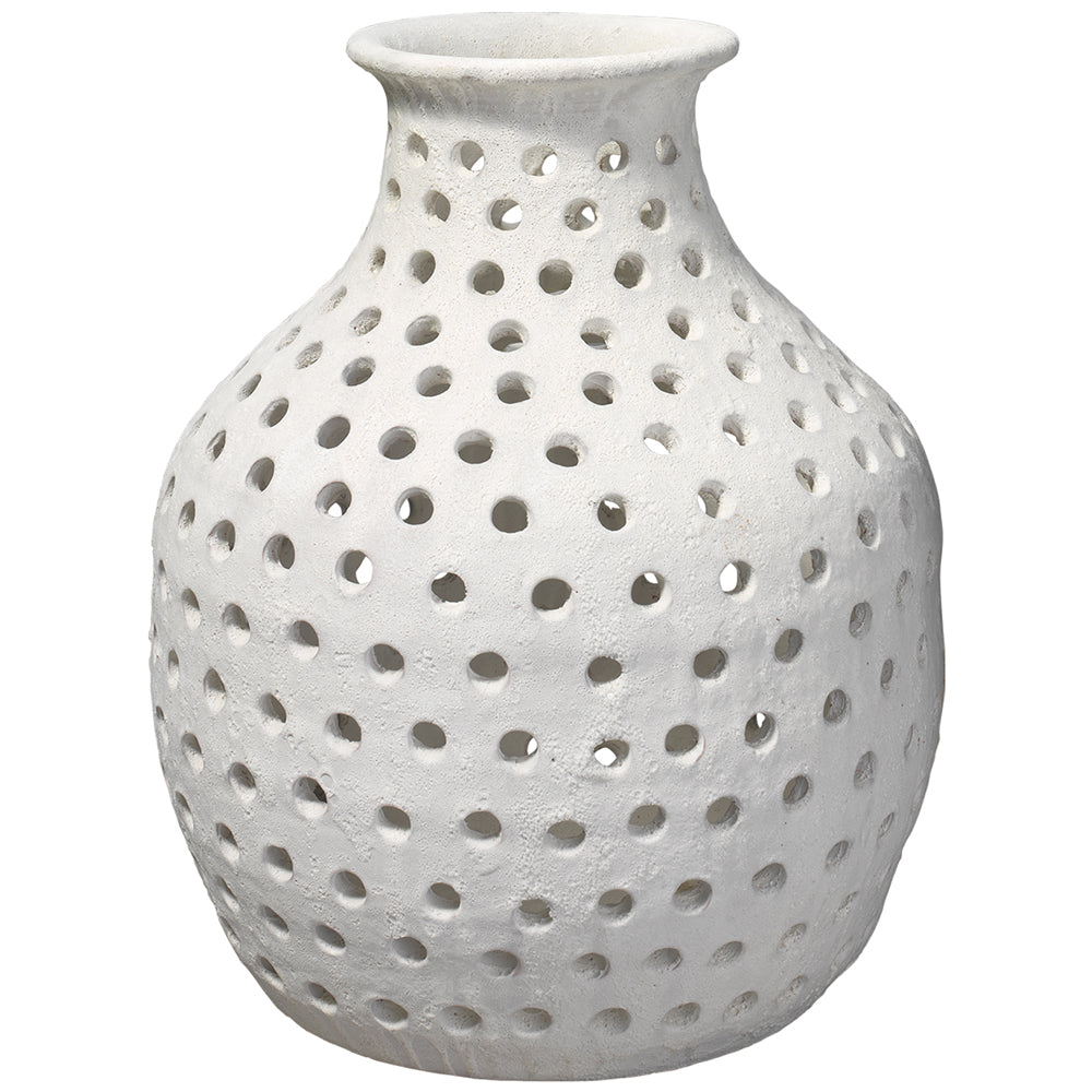 Small Rustic White Ceramic Vase