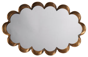 Scalloped Mirror in Antique Brass