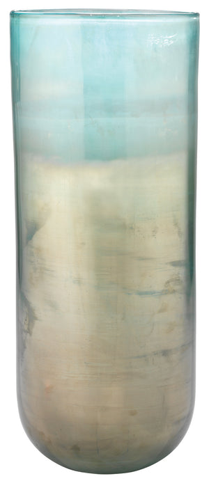 Large Vapor Vase in Metallic Aqua