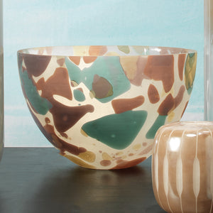 Multicolor Decorative Hand Blown Glass Bowl  – Large