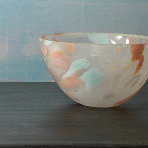 Multicolor Decorative Hand Blown Glass Bowl  – Medium