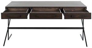 Berlin Desk - Ebony Walnut with Metal