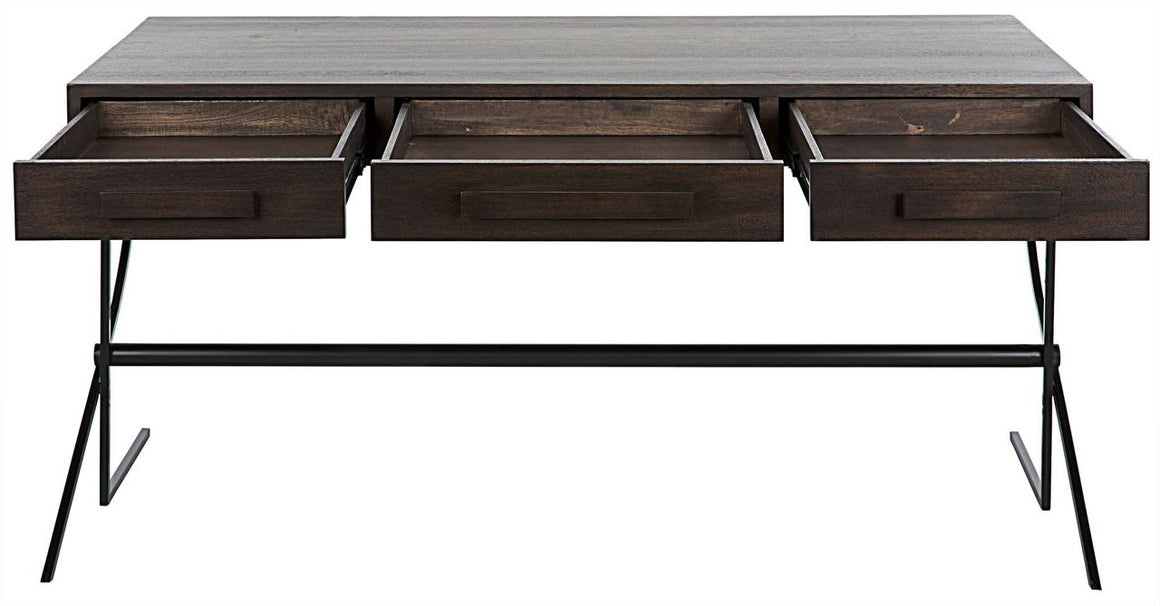 Berlin Desk - Ebony Walnut with Metal