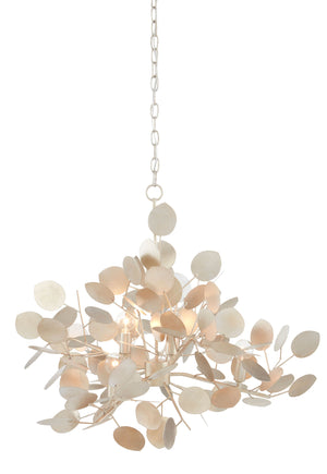 Currey and Company Lunaria Chandelier - Contemporary Silver Leaf