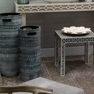 Large Zion Ceramic Vase in Grey and White