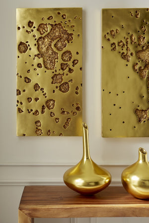 Splotch Rectangle Gold Wall Art