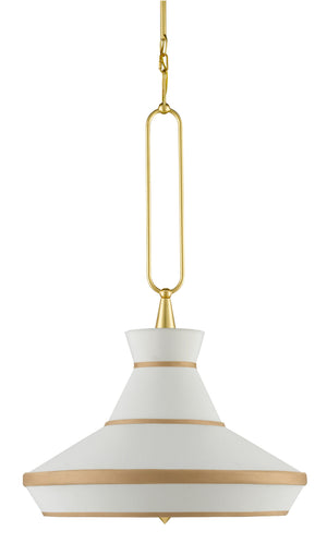 Perth Pendant - Gold Leaf/White