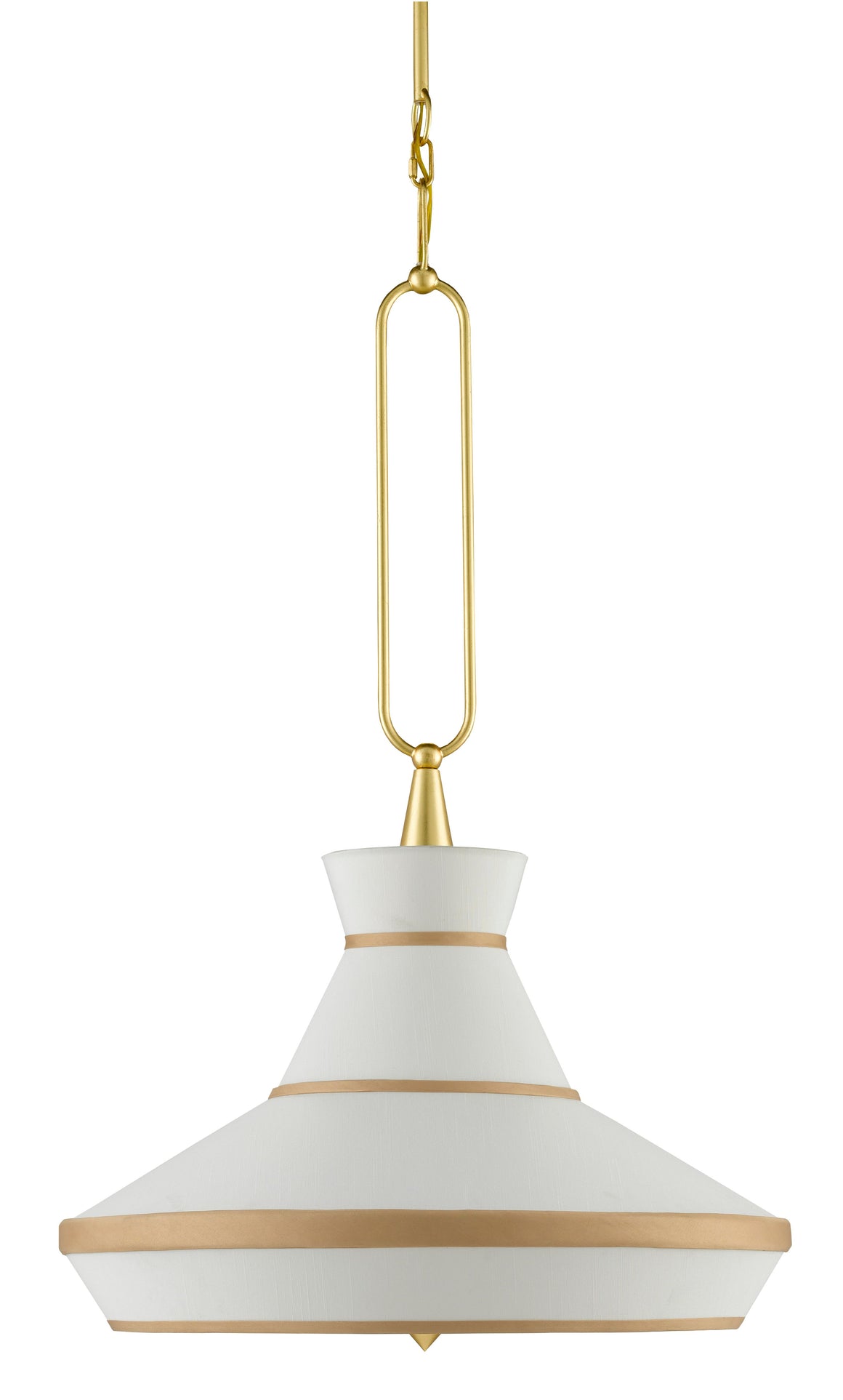 Perth Pendant - Gold Leaf/White