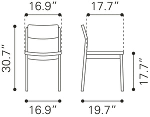 Desdamona Dining Chair (Set of 2) Light Gray & Walnut