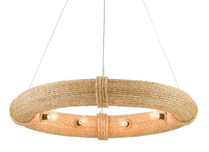 Portmeirion Chandelier - Satin Black/Abaca Rope