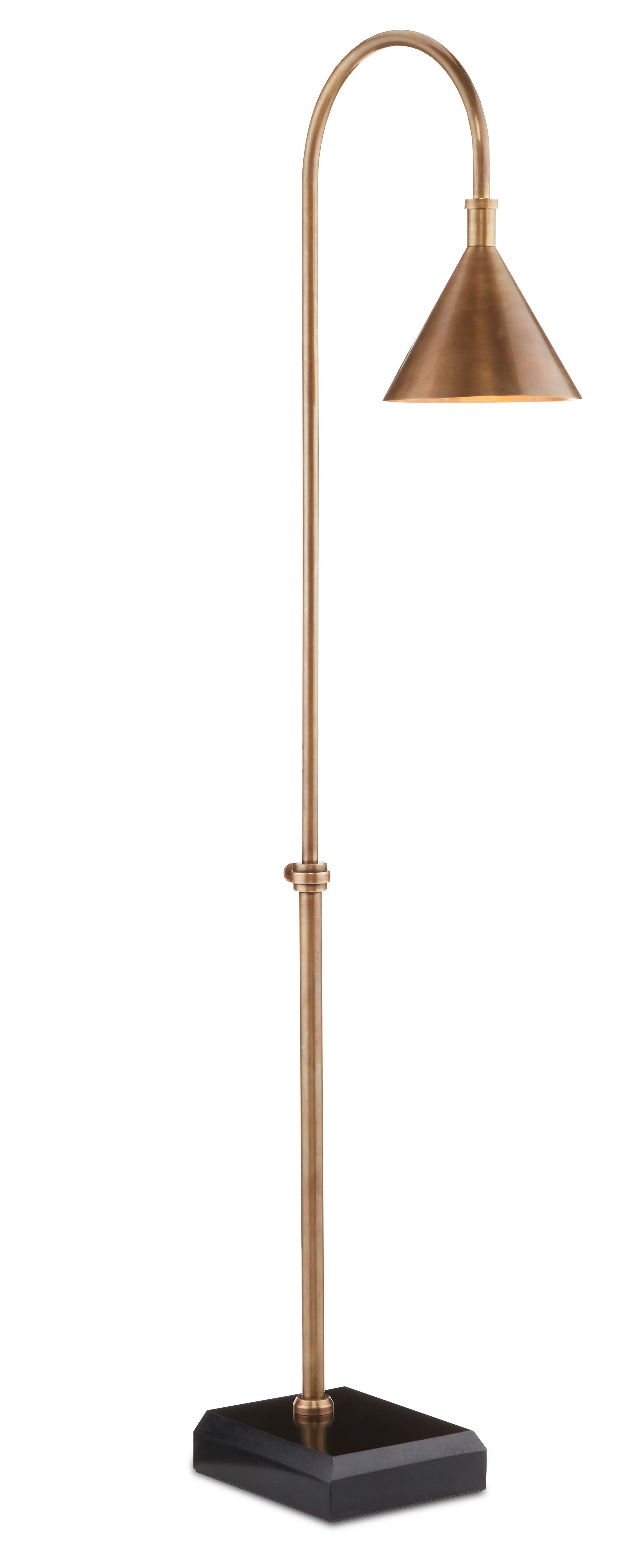 Currey and Company Vision Floor Lamp - Vintage Brass/Black - Scenario Home