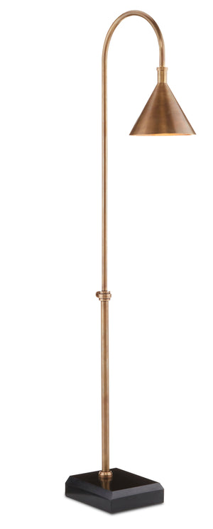 Currey and Company Vision Floor Lamp - Vintage Brass/Black