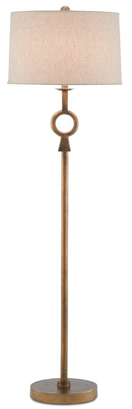 Currey and Company Germaine Floor Lamp - Antique Brass