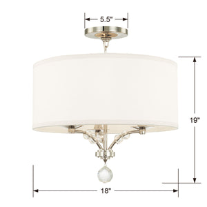 Mirage 3 Light Nickel Semi-Flush