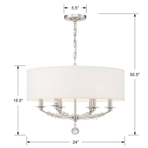 Mirage 6 Light Polished Nickel Chandelier