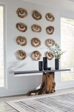 Interval Medium Black Wood Vase