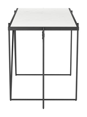 Winslett Marble Desk White & Black
