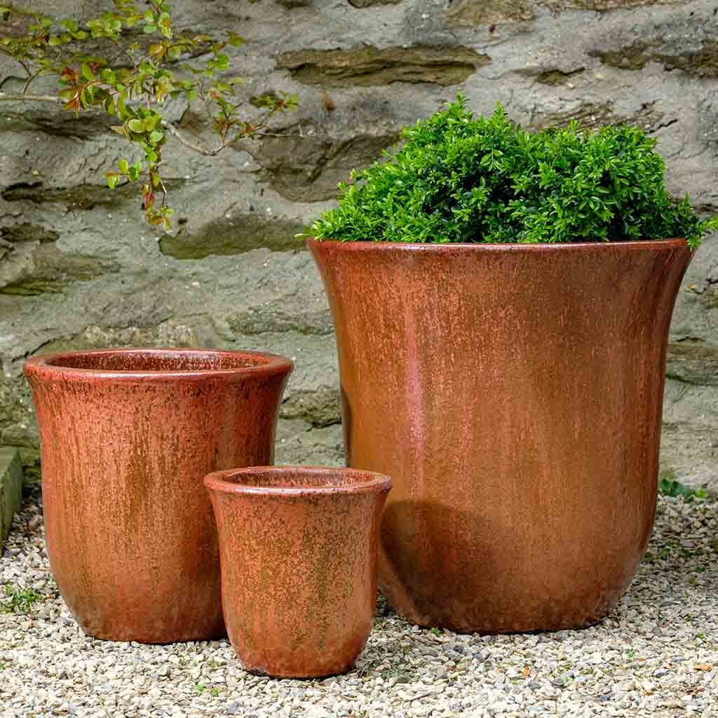 Campana Planter Set of 3 Campania International Volcanic Red