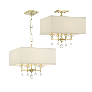 Paxton 4 Light Aged Brass Mini Chandelier