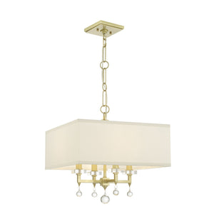 Paxton 4 Light Aged Brass Mini Chandelier