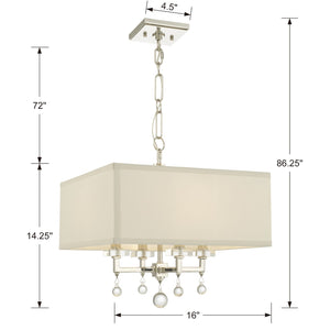 Paxton 4 Light Polished Nickel Mini Chandelier