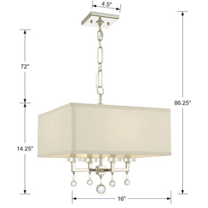 Paxton 4 Light Polished Nickel Ceiling Mount