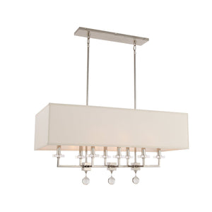 Paxton 8 Light Aged Brass Linear Chandelier