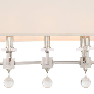 Paxton 8 Light Aged Brass Linear Chandelier