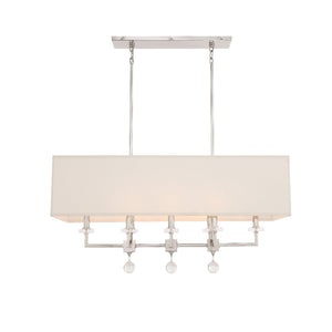Paxton 8 Light Aged Brass Linear Chandelier