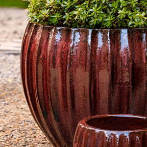 Bordeaux Ridged Terra Cotta Planters - Set of 3