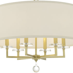 Paxton 6 Light Aged Brass Chandelier