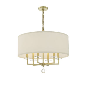 Paxton 6 Light Aged Brass Chandelier