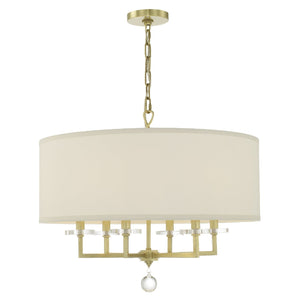Paxton 6 Light Aged Brass Chandelier