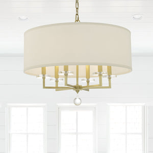 Paxton 6 Light Aged Brass Chandelier