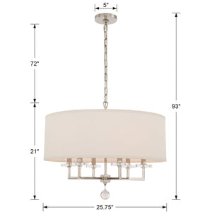 Paxton 6 Light Aged Brass Chandelier