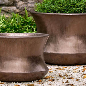 Bronze Flared Terra Cotta Planters - Set of 2